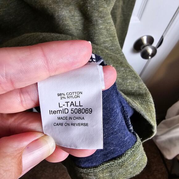 LL Bean‎ Pullover Men's LT Green 1/4 Zip - Picture 3 of 6